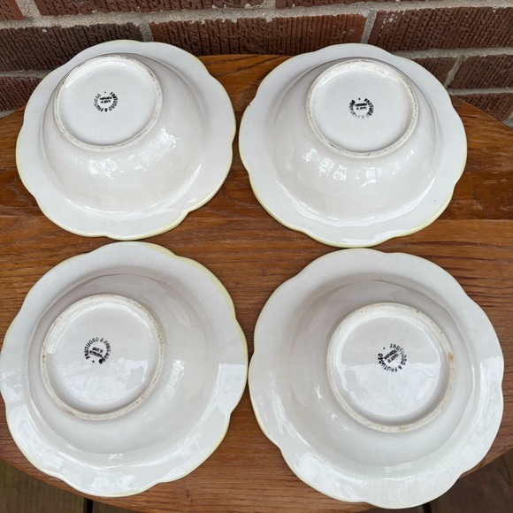 Fructuoso & Fructuoso Dragonfly Hand Painted salad Bowls Made In Portugal 4 Pc - Picture 4 of 5